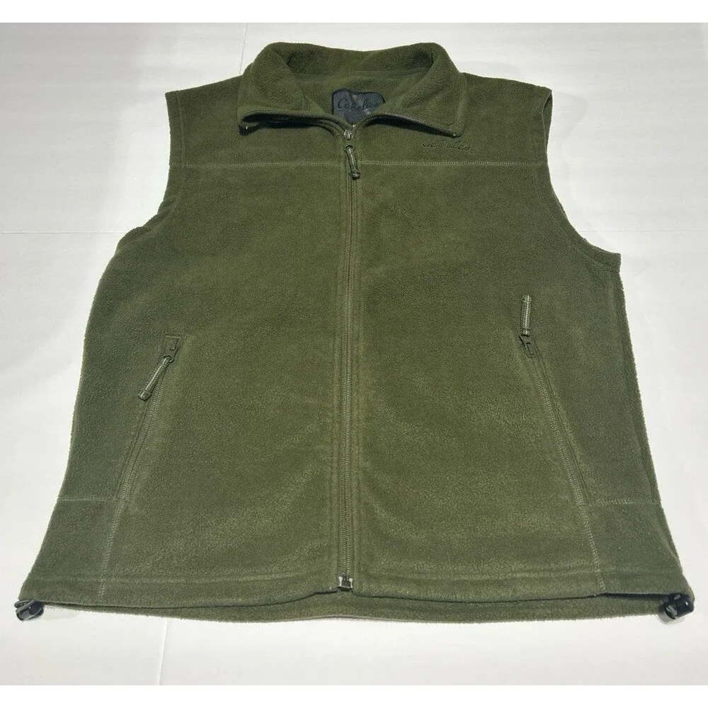 Cabela’s Men's Medium Olive Green Fleece Full-Zip Vest